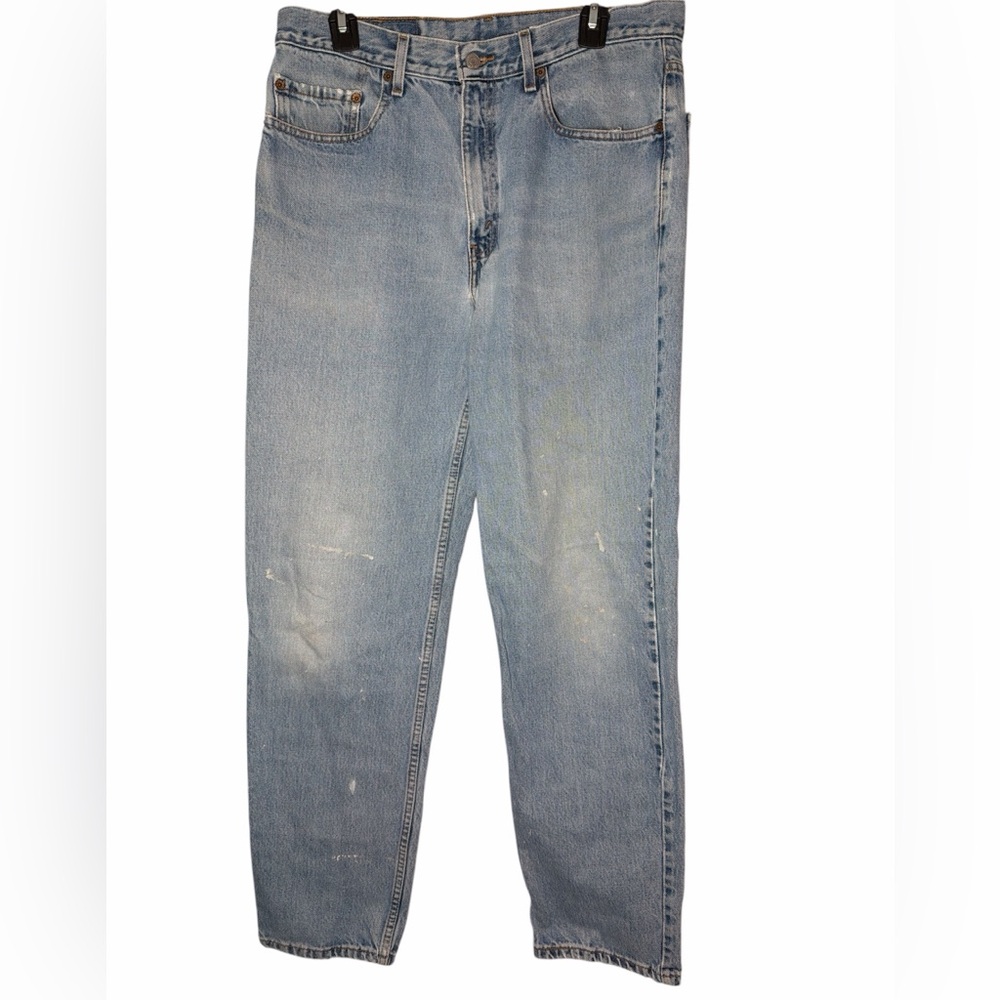 VTG‎ Levi’s 550 2001 Light Wash Distressed Paint Stain Relaxed Fit Jeans 34 x 34